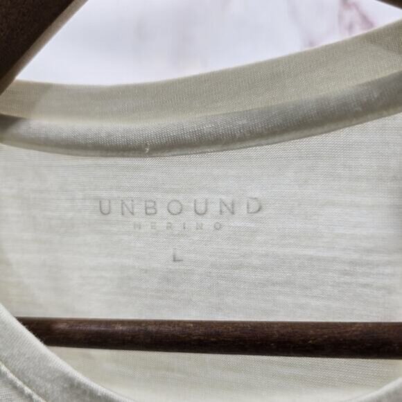 Unbound Merino Shirt Womens Large Cream Off White Wool Blend Baselayer Top - Picture 3 of 10